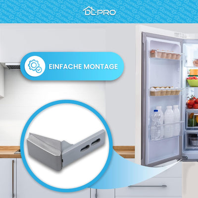 DL-pro Türscharnier Set für Liebherr Kühlschrank Ersatz für 9590178 9590190 2 Stück Silber Reparatur