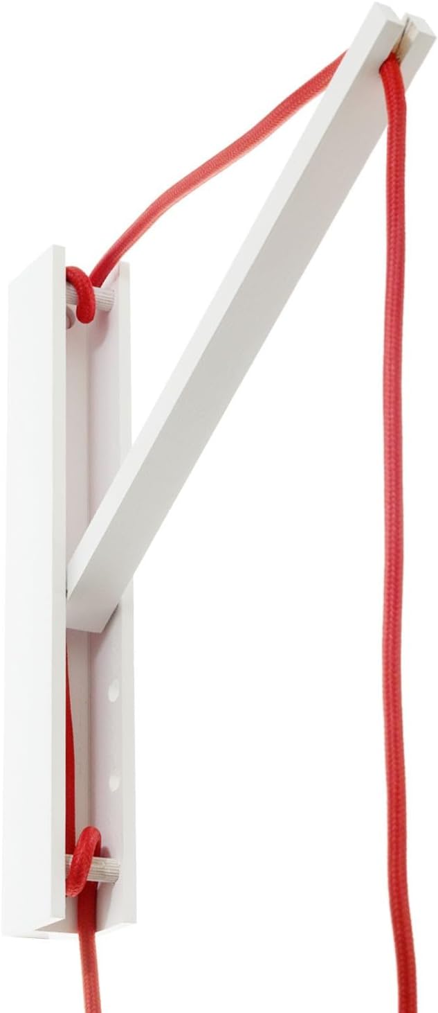 creative cables - Pinocchio, verstellbare Wandhalterung aus Holz für Pendelleuchten - Weiss, Wei