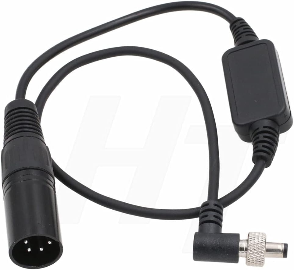 XLR 4-Pin 12V Locking DC Barrel Power Cable for Blackmagic Video Assist 12G HDR, Atomos Ninja V Moni