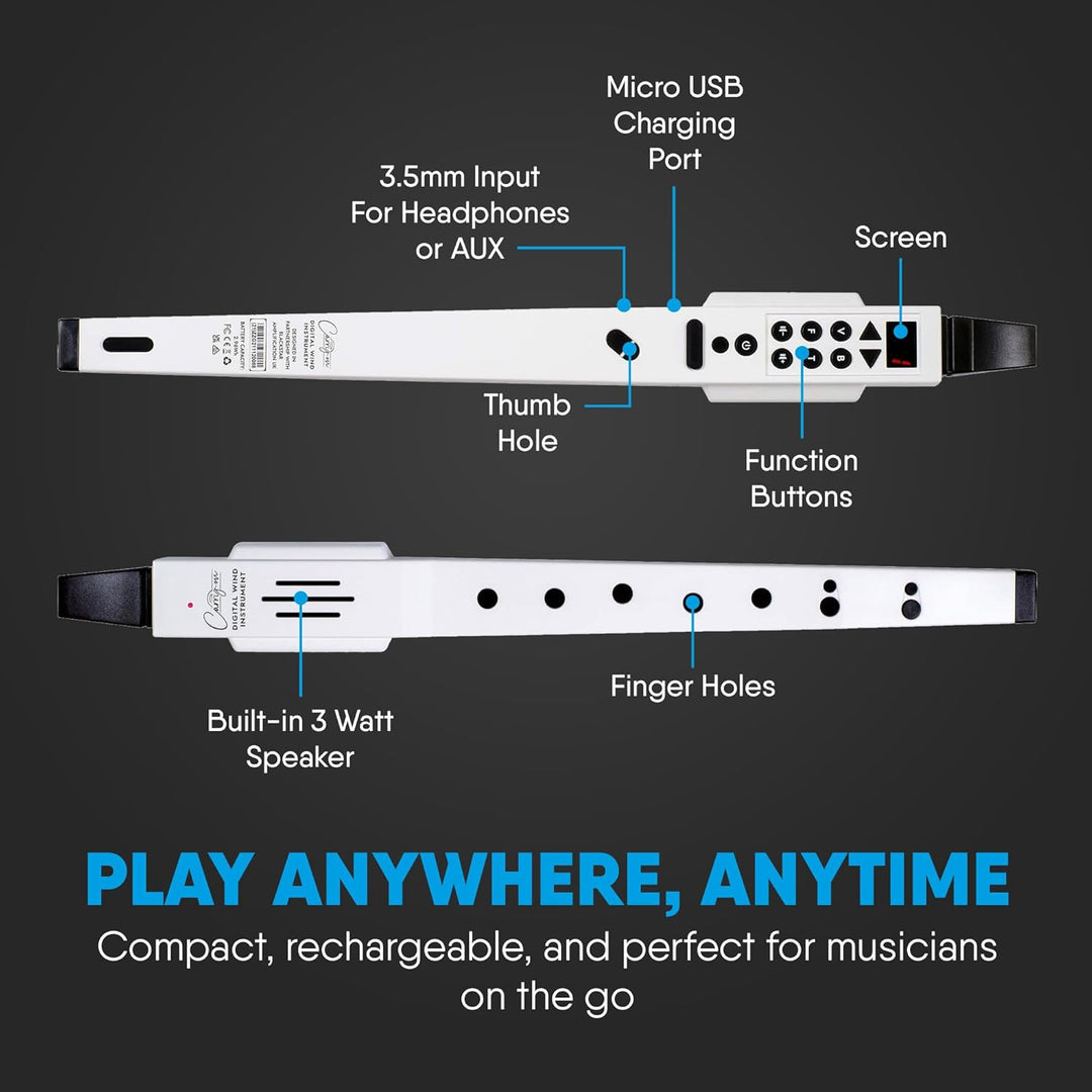Carry-on by Blackstar Digitales Blasinstrument Weiss - 10 Stimmen, integrierter, wiederaufladbarer U