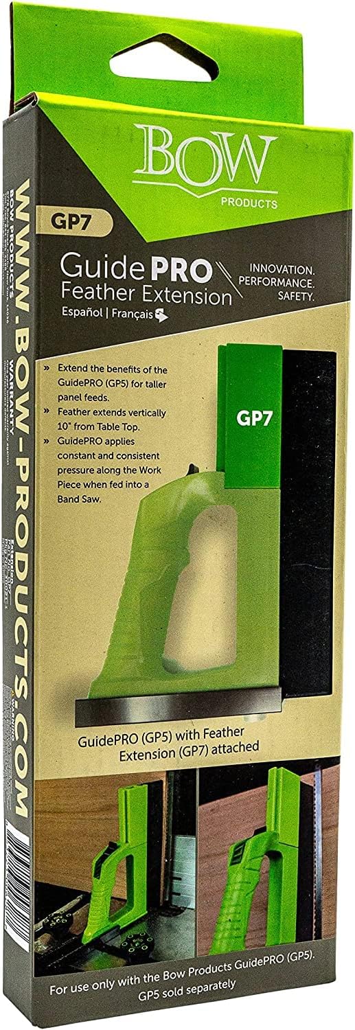 BOW Products Federverlängerungsset GP7 für GuidePRO GP5 – fügt dem GuidePRO Featherboard 10,2 cm hin
