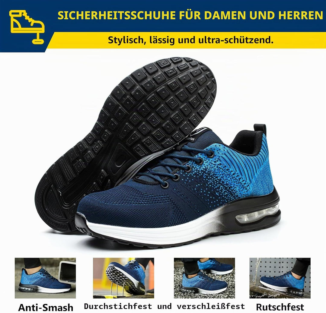 Baofular Arbeitsschuhe Herren Sicherheitsschuhe Damen Leicht Sportlich Stahlkappenschuhe rutschfest