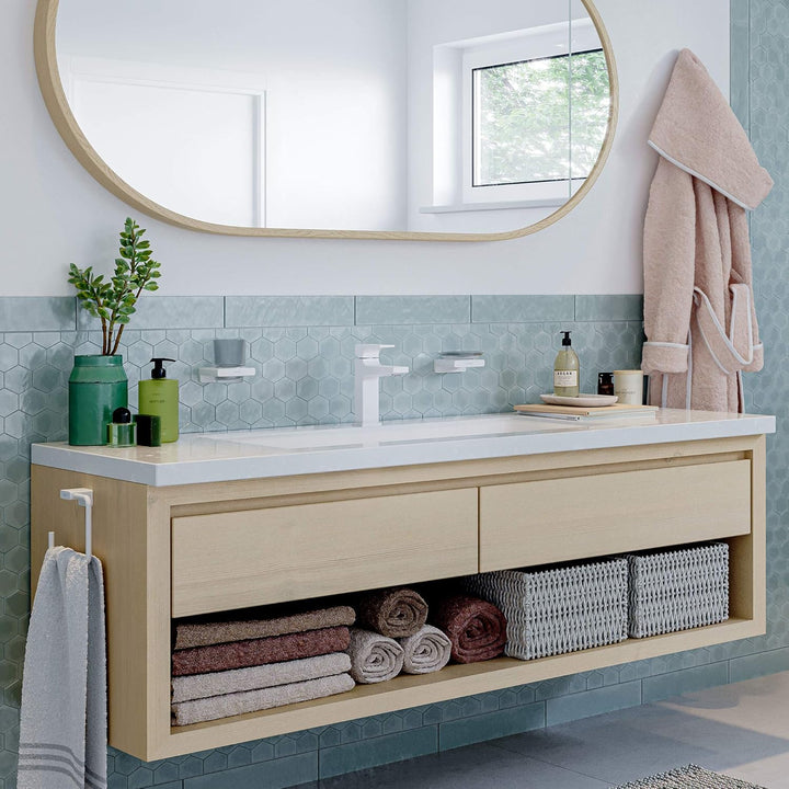 hansgrohe Wasserhahn Metropol, wassersparende Armatur mit Komfort-Höhe 110mm mit Push-Open Ablaufgar