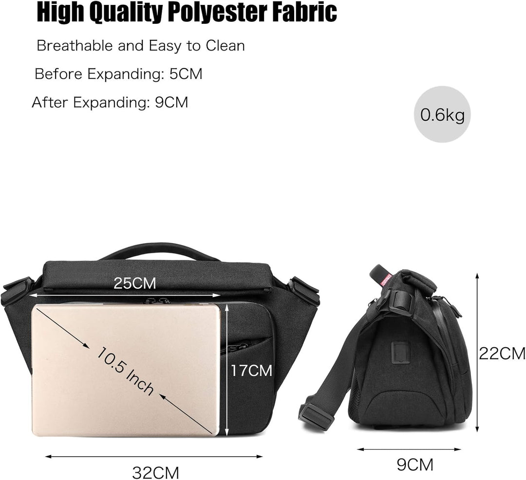 FANDARE Männer Umhängetasche Erweiterbar Schultertasche mit USB-Ladeanschluss Herren Messenger Bag C