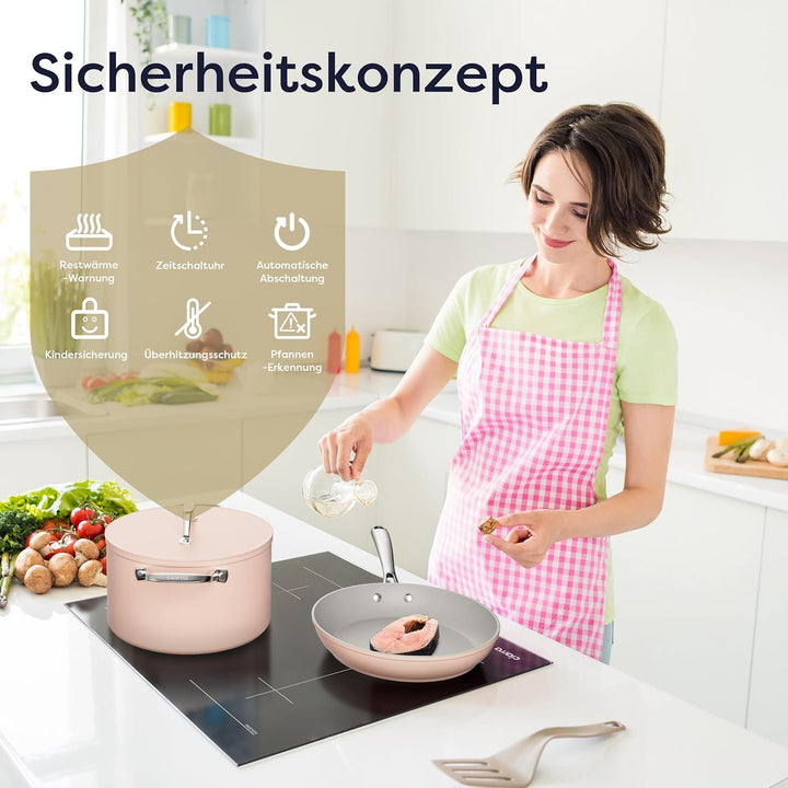 CIARRA CBBIH4BFF 4 Zonen Einbau Induktionskochfeld mit Zwei Flexzonen Power Booster Touch-Bedienung