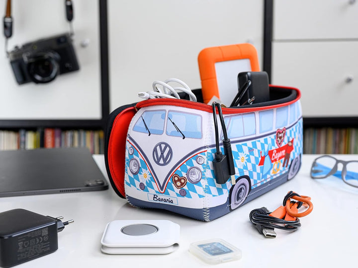 BRISA VW Collection - T1 Bulli Bus Kulturbeutel Kosmetiktasche | Volkswagen Universaltasche Waschbeu