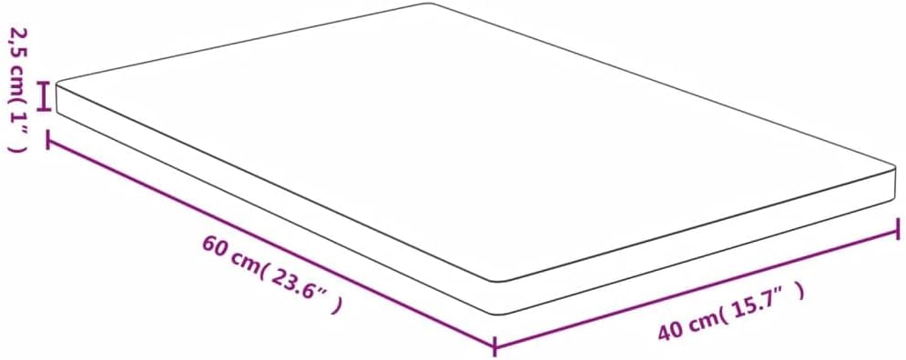 vidaXL Tischplatte 40x60x2,5 cm Bambus 40 x 60 x 2.5 cm, 40 x 60 x 2.5 cm