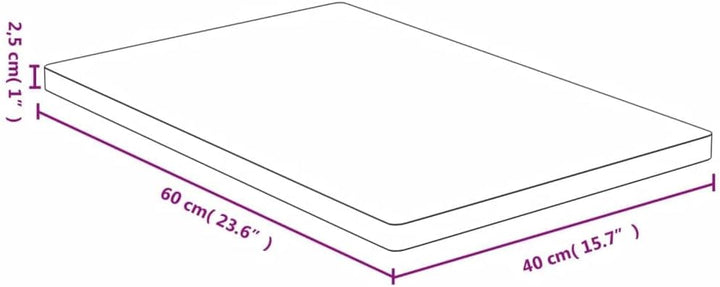 vidaXL Tischplatte 40x60x2,5 cm Bambus 40 x 60 x 2.5 cm, 40 x 60 x 2.5 cm