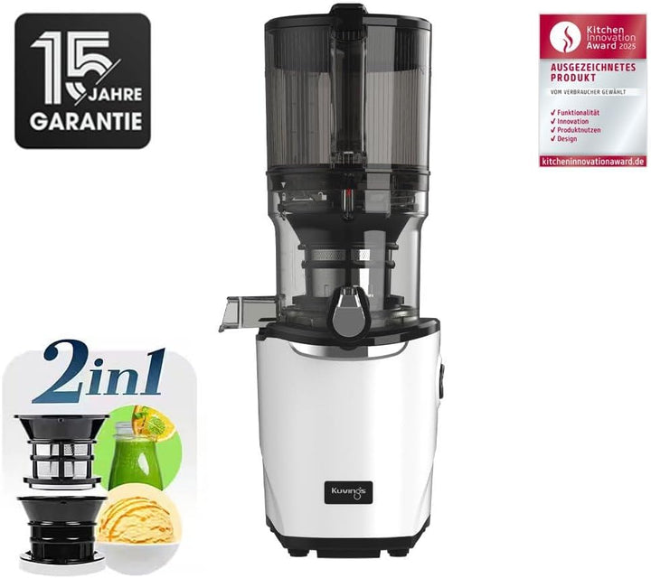 Kuvings AUTO9 | Kaltpressentsafter | Hands-Free Slow Juicer | 2L Auto-Hopper | Entsafter für Obst &