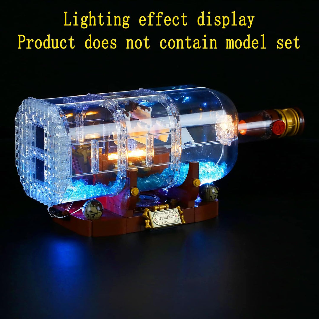 GEAMENT LED Licht-Set (Fernbedienung) Kompatibel mit Lego Schiff in der Flasche - Beleuchtungsset fü