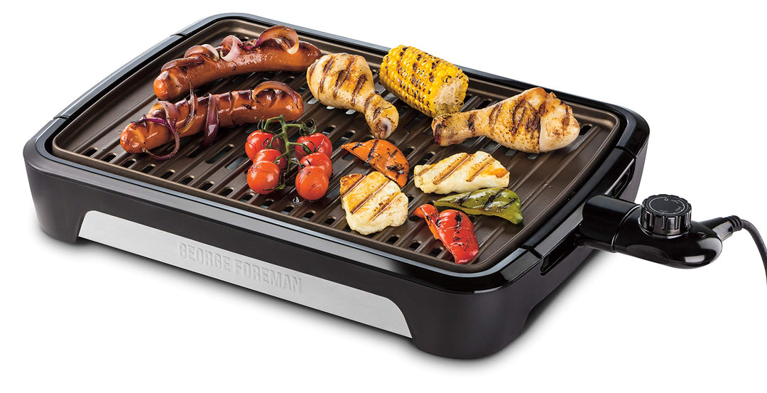 George Foreman Grill [Smokeless - 80% weniger Rauch] Tischgrill (raucharmer Indoor BBQ, spülmaschine