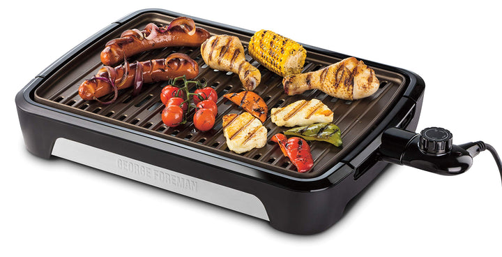 George Foreman Grill [Smokeless - 80% weniger Rauch] Tischgrill (raucharmer Indoor BBQ, spülmaschine