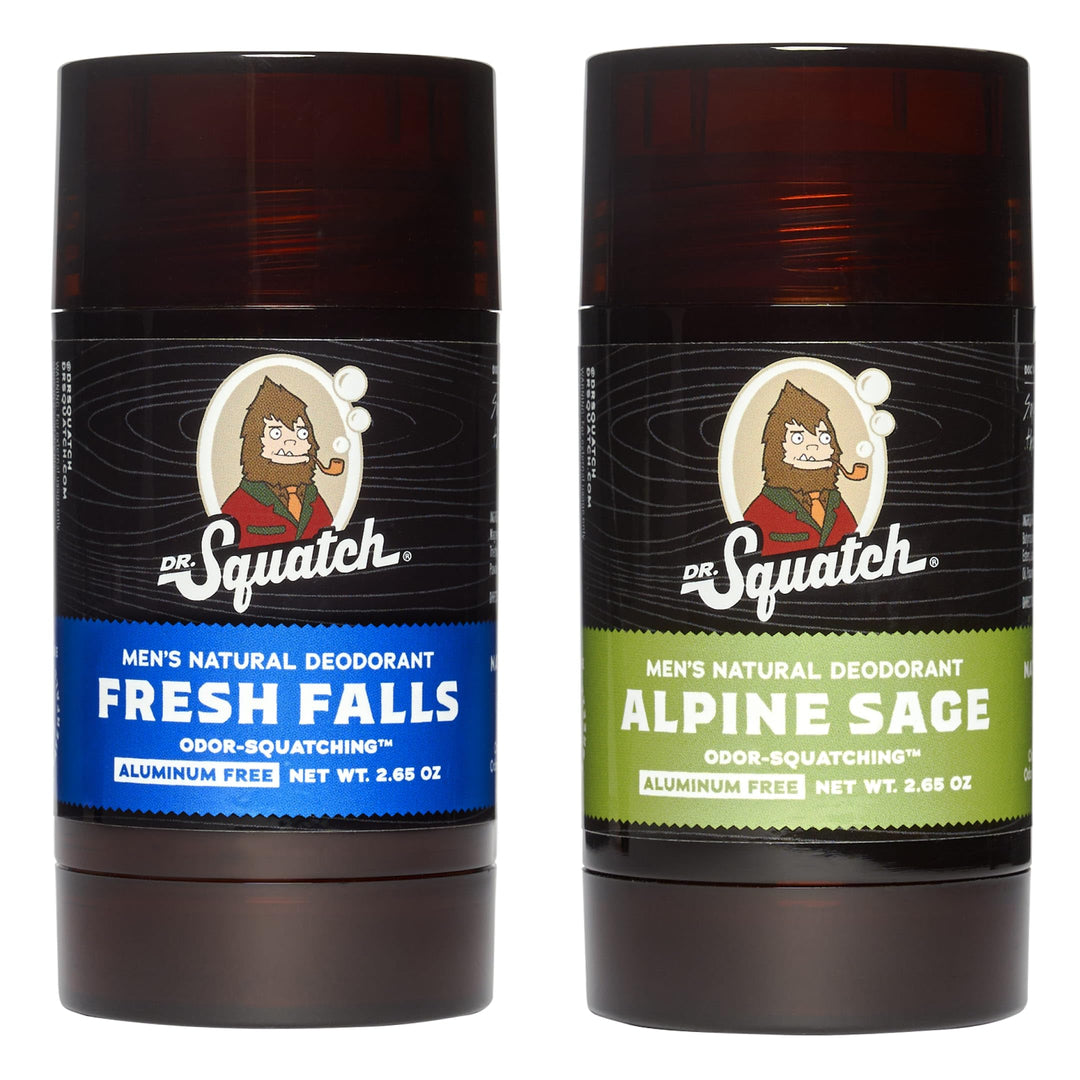 Dr. Squatch Men's Natural Deodorant - Aluminiumfreies Deodorant - Alpiner Salbei + Fresh Falls (78.4