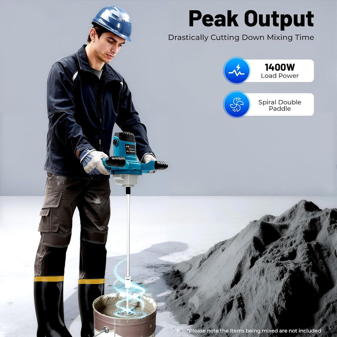 1500 W Mörtelrührer 930 r/min Betonmischer 220 V Handrührwerk 6-Gang Einstellbar Profi Rührwerk Honi