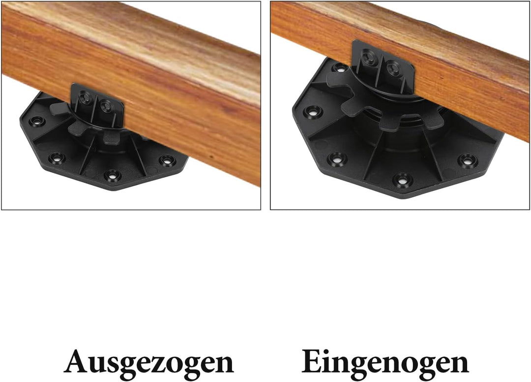 Eulenke Stelzlager höhenverstellbar 10 Stück Stellfuss 30-60mm Plattenlager - Stelzlager für Terrass