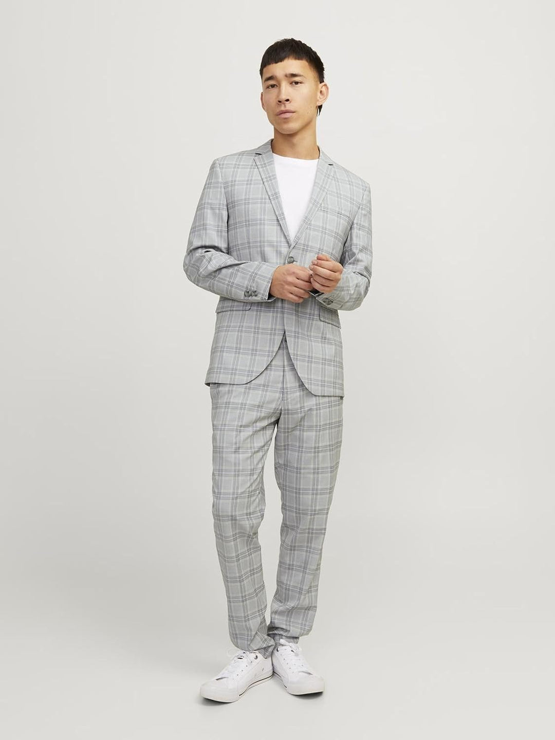 JACK & JONES Herren Jprfranco Check Suit Sn Anzug 46 Griffin/Checks:super Slim Fit, 46 Griffin/Check