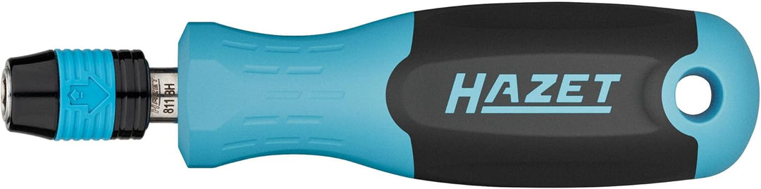 HAZET Bithalter 811BH, 1/4 Zoll Sechskant, 132,5 mm Länge, Bajonettverschluss, rutschfester 3-Kompon