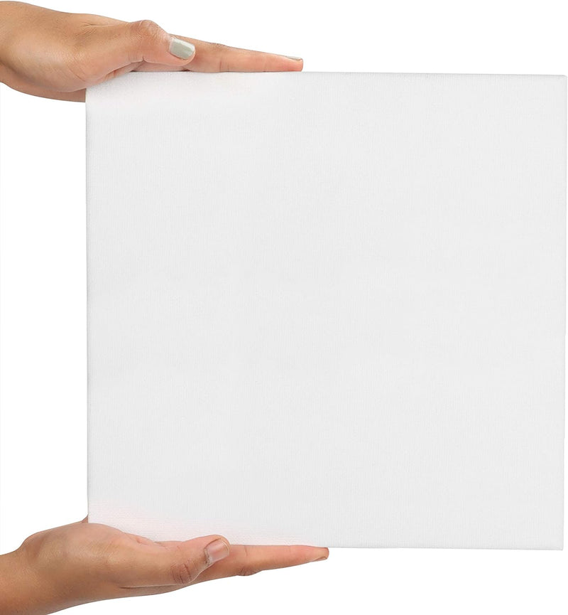 Kurtzy 24er Pack Leinwand zum Bemalen 20 x 20 cm - Quadratische, Vorgespannte Keilrahmen - Geeignet