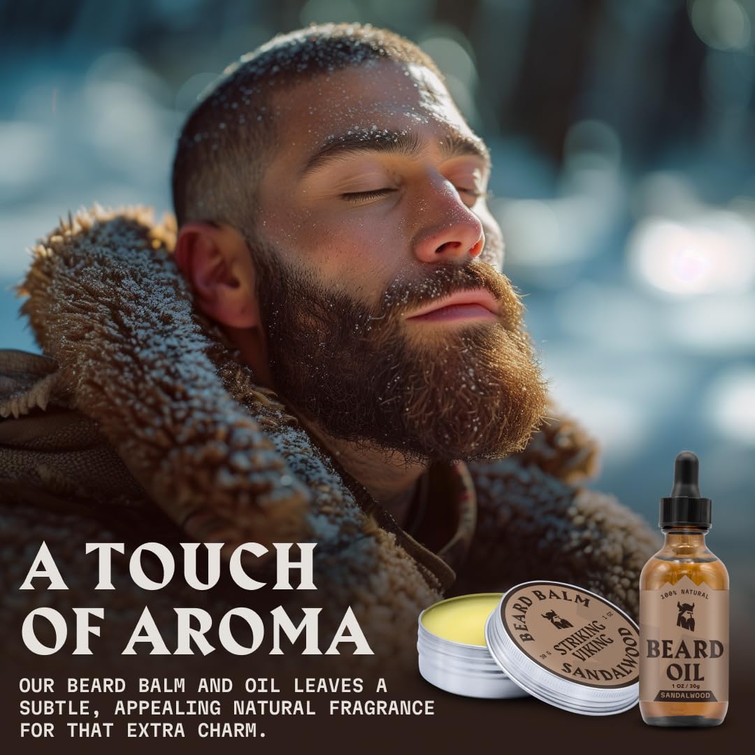 Striking Viking Bartöl und Bartbalsam - Bartpflege-Set für Männer mit natürlichem Bartöl und Bartbal