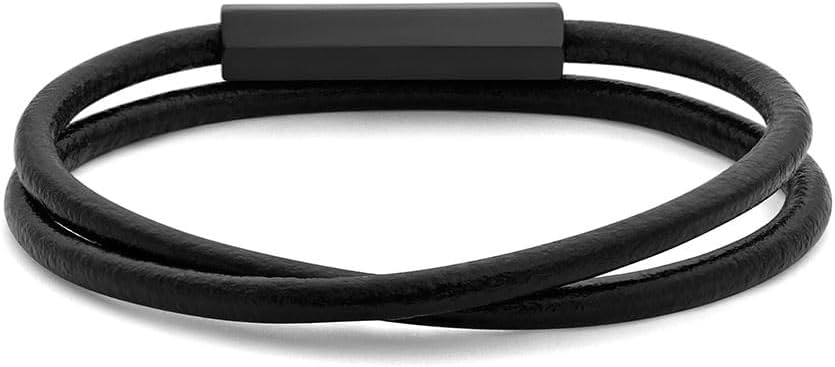 MVMT armband für Herren Kollektion LEATHER WRAP Schwarz - 28200029
