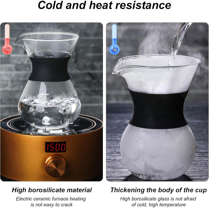 Pour Over Kaffeebereiter, 600ml Kaffeebrüher für Filterkaffee, Hand Kaffee Edelstahl Handfilter Aus