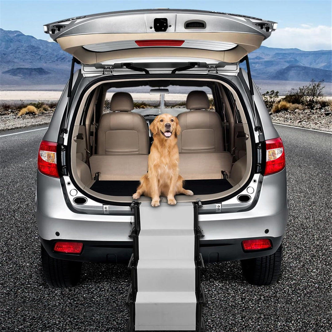 MENGDA Hundetreppe Auto Klappbar, Hunderampe Auto, Autorampe Hundeleiter Faltbar, Gelenkschonende Hu