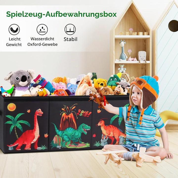 Extra Gross Aufbewahrungsbox mit Deckel Kinder, Zusammenklappbare Oxford-Spielzeugkiste mit Griff fü
