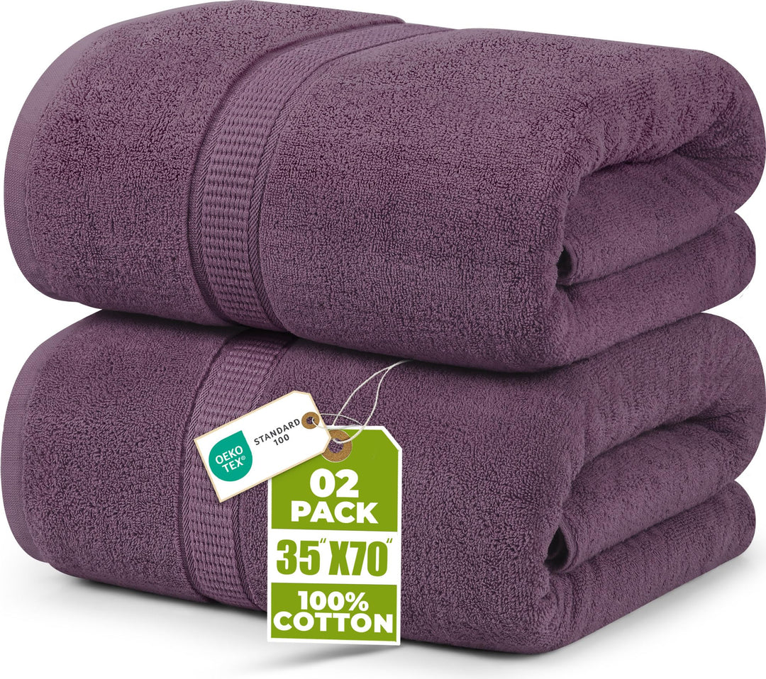 Utopia Towels - 2er Badetücher Gross aus Baumwolle mit Aufhänger, Saunatücher,Badehandtücher Gross,