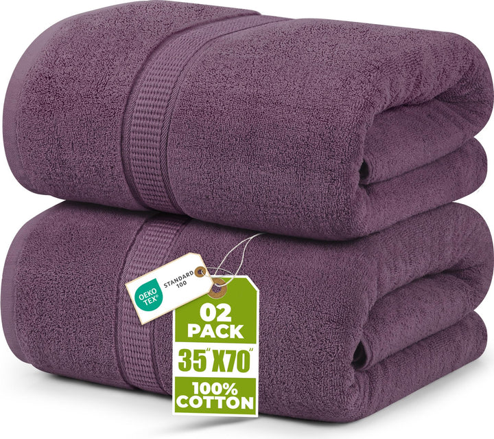 Utopia Towels - 2er Badetücher Gross aus Baumwolle mit Aufhänger, Saunatücher,Badehandtücher Gross,