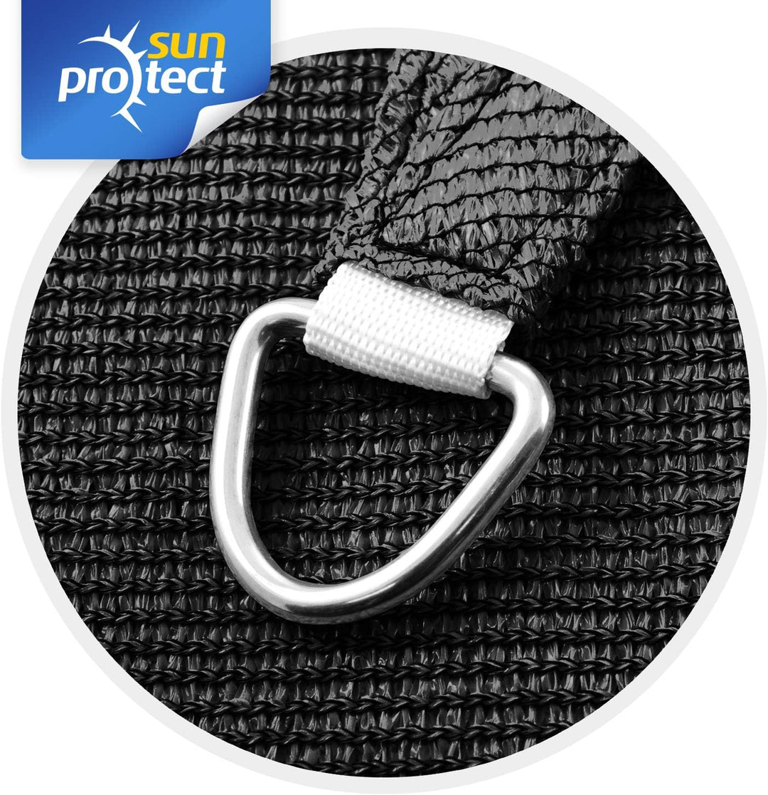 sunprotect 83444 Professional Sonnensegel, 5 x 5 x 7 m, 90° Grad Dreieck, Wind- &amp; wasserdurchlässig,