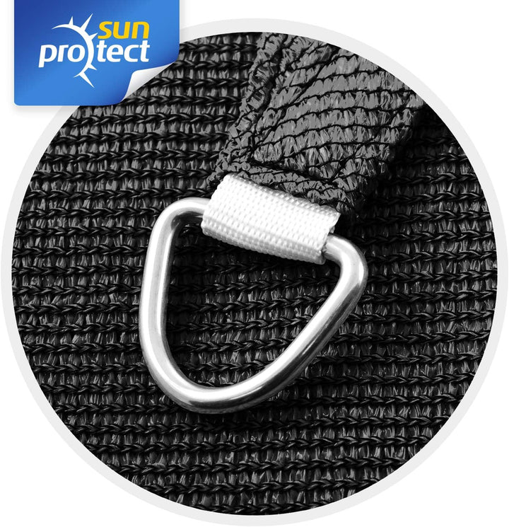 sunprotect 83444 Professional Sonnensegel, 5 x 5 x 7 m, 90° Grad Dreieck, Wind- &amp; wasserdurchlässig,