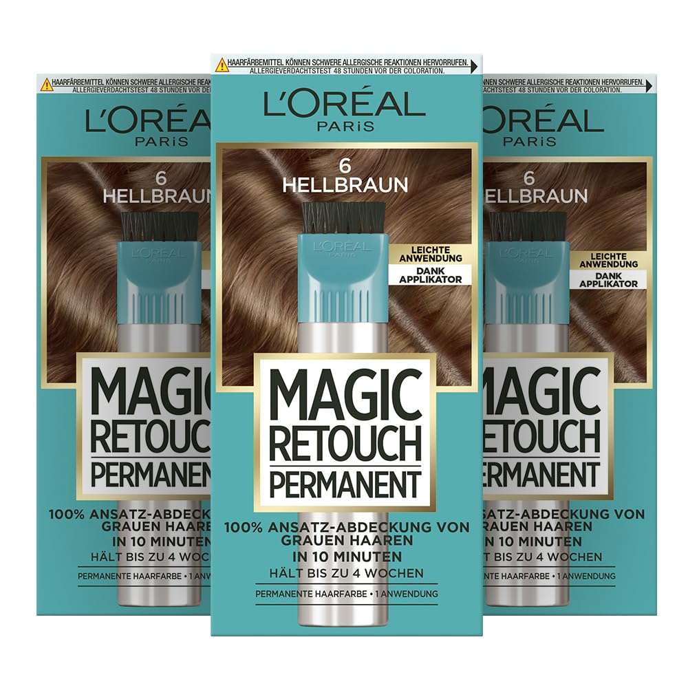 L'Oréal Paris Ansatz-Abdeckung zum Kaschieren grauer Haare, Langanhaltender Haar Concealer, Magic Re