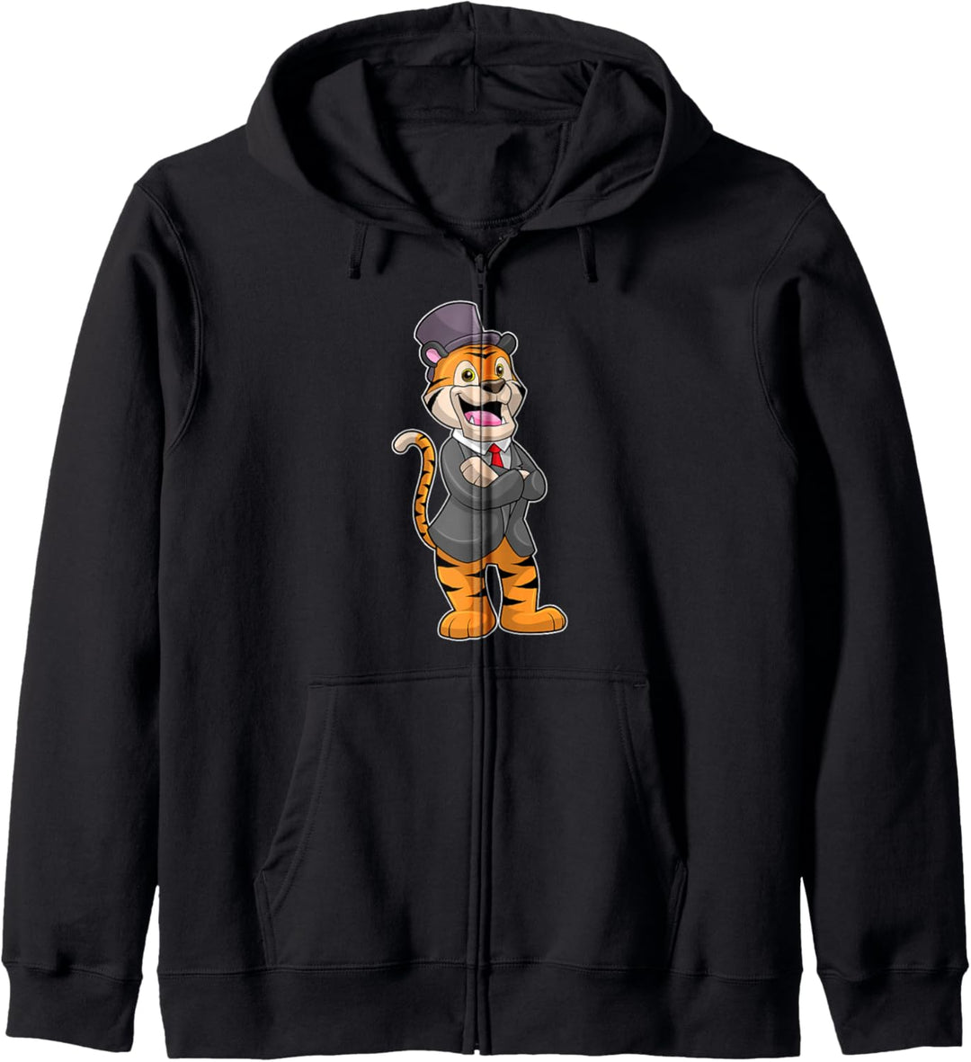 Tiger Gentleman Sakko Zylinder Kapuzenjacke