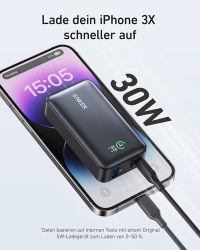 Anker Powerbank 10.000mAh, 533 PowerCore mit Power Delivery Technologie (PD 30W max. Leistung), Powe