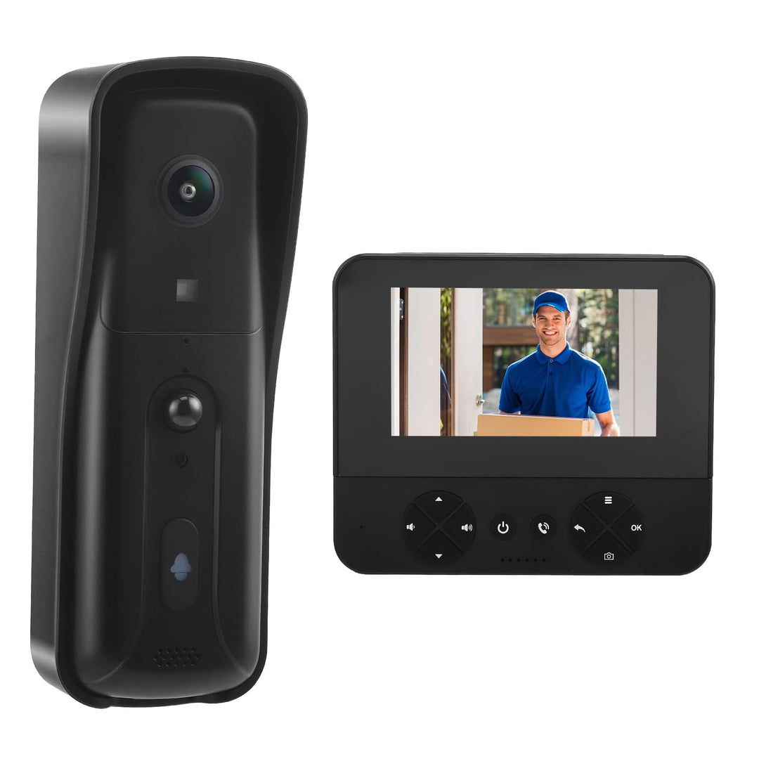 Kabellose Türklingel Kamera mit 4,3" Monitor, 110° Infrarot-Nachtsicht & PIR-Bewegungserkennung, Ind
