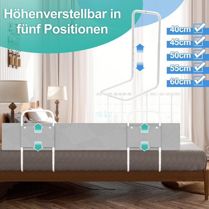 Cecaylie Bettgitter für Kinder, Bettschutzgitter, Babybettzaun, Weich Perlbaumwolle, Rausfallschutz