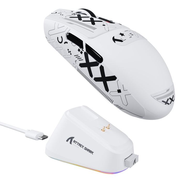 ATTACK SHARK G3PRO Gaming-Maus mit magnetischer Ladestation, PixArt PAW3311 Gaming-Sensor, Bluetooth
