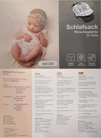 millybo Fusssack Baby Einschlagdecke für Winter geeignet für Kinderwagen Babyschale Babybett Autosit