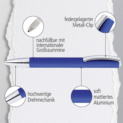 ONLINE Kugelschreiber Vision Blue I Drehkugelschreiber mit Standard Grossraummine in Strichstärke M,
