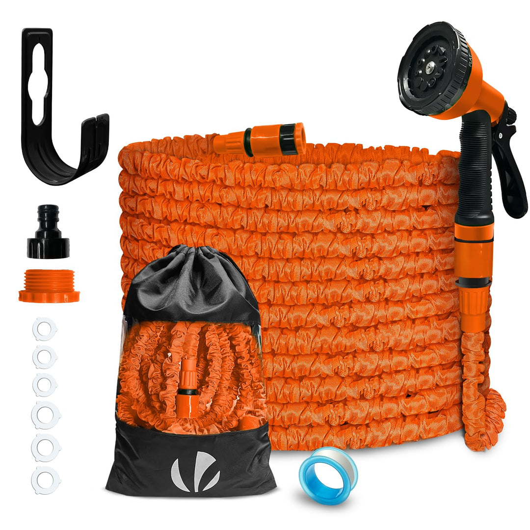 VOUNOT Flexibler Gartenschlauch 15 m, Flexibel Wasserschlauch Dehnbarer mit 10 Sprühfunktionen, 1/2