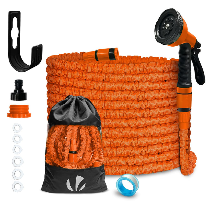 VOUNOT Flexibler Gartenschlauch 15 m, Flexibel Wasserschlauch Dehnbarer mit 10 Sprühfunktionen, 1/2