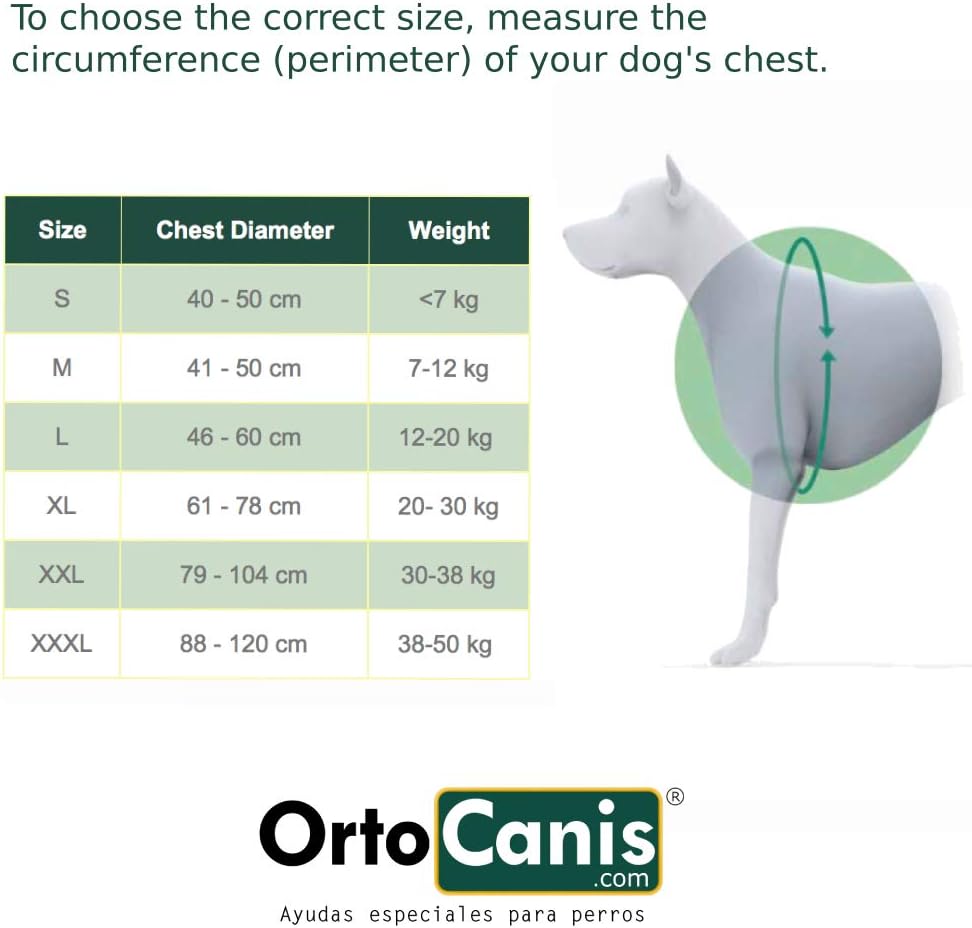 Ortocanis - Ganzkörper-Hundegeschirr zur Unterstützung von Vorder- und Hinterbeine, Grösse S Grösse