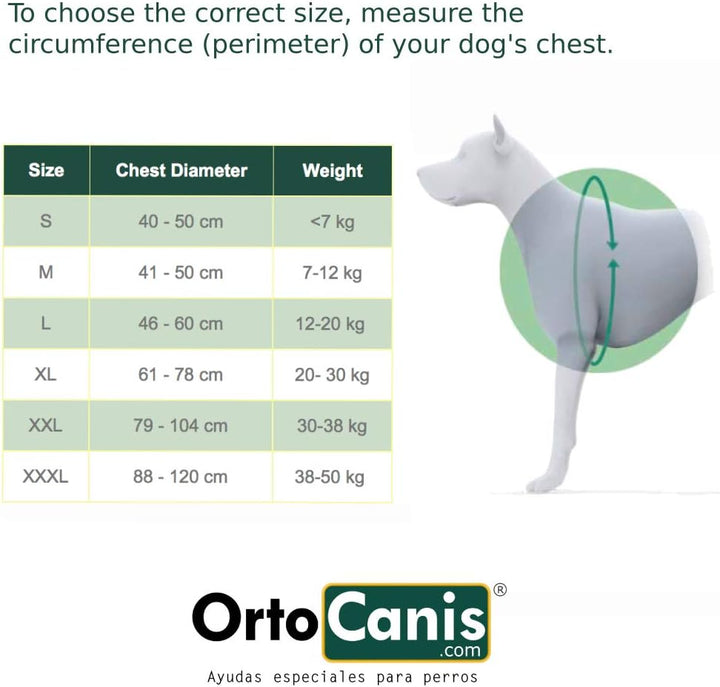 Ortocanis - Ganzkörper-Hundegeschirr zur Unterstützung von Vorder- und Hinterbeine, Grösse S Grösse