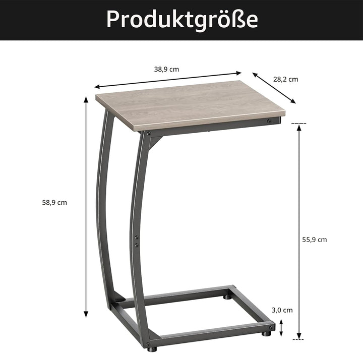 C-förmiger Beistelltisch 2er-Set, Beistelltisch für Couch, Gebogene Stützbeine, TV-Tablett, Tisch fü