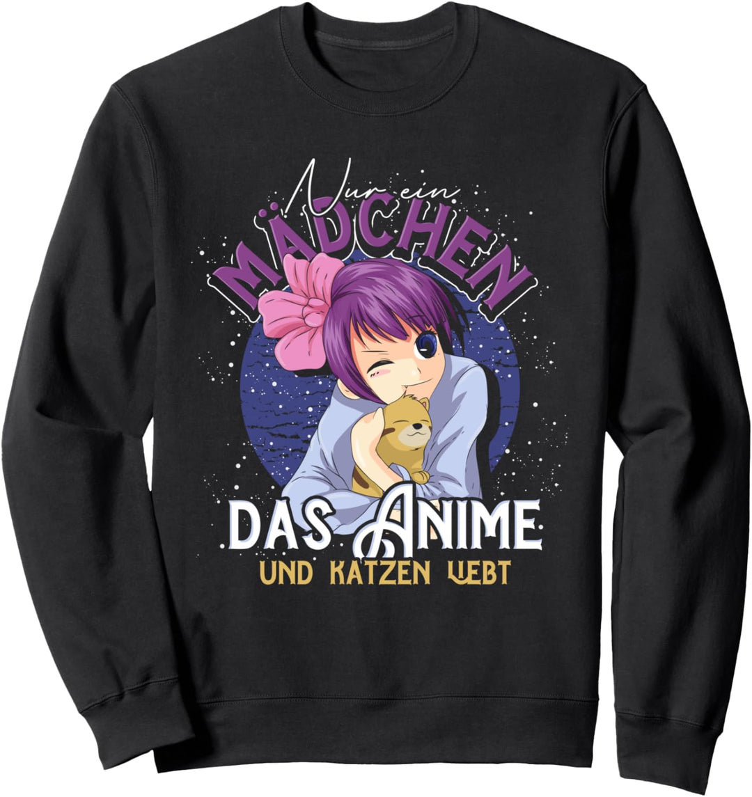 Kawaii Haustier Japanischer Manga Katze Anime Mädchen Sweatshirt