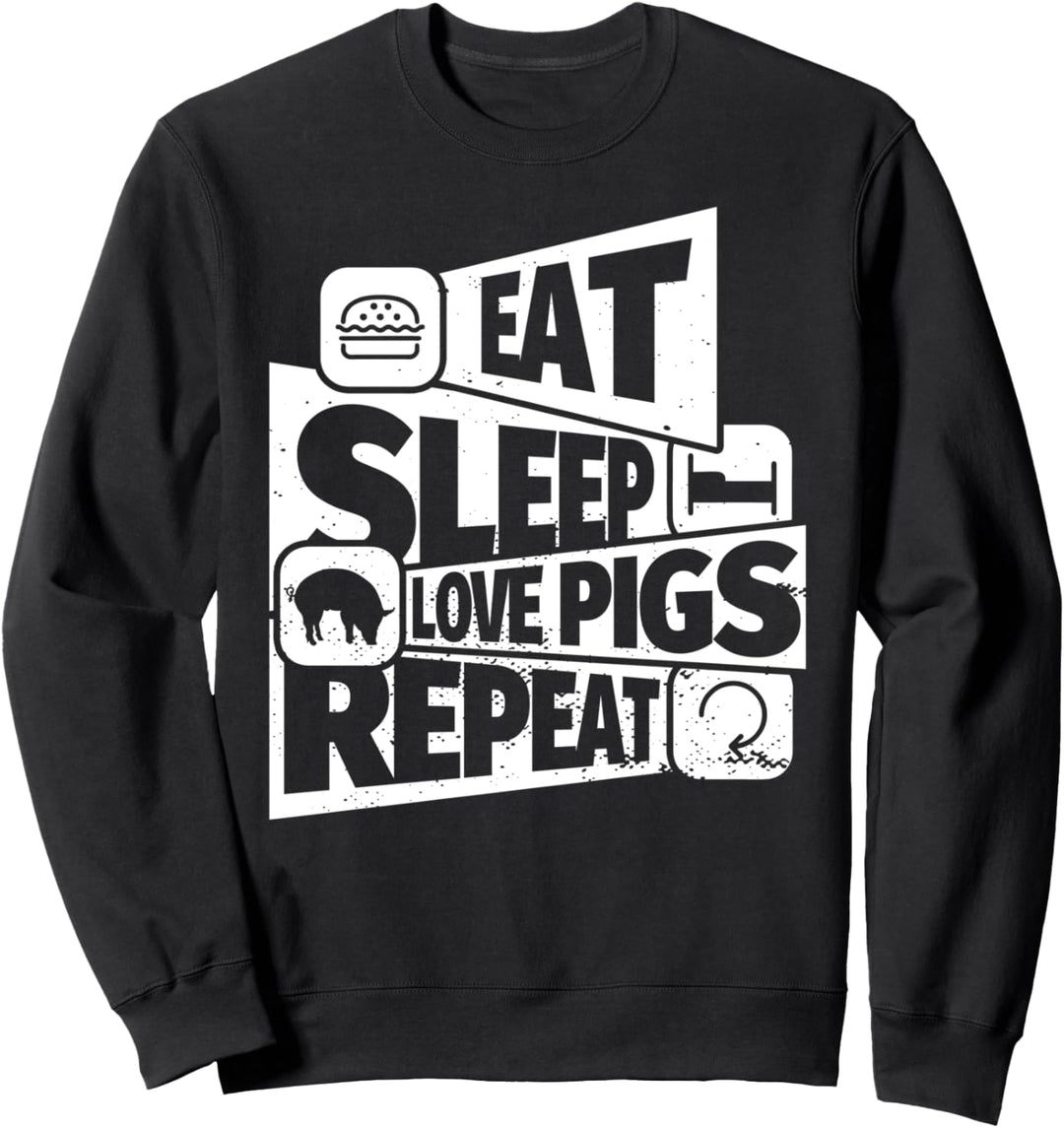ESSEN SIE SCHLAF Liebesschweine WIEDERHOLEN Lustiges Liebess Sweatshirt