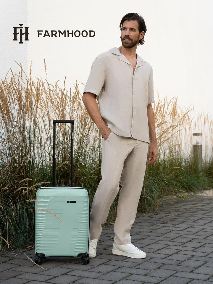 Farmhood Eco Edition Hartschalen Kabinen-Koffer nachhaltig | Kleiner Cabin-Trolley 40 x 22 x 55 cm m