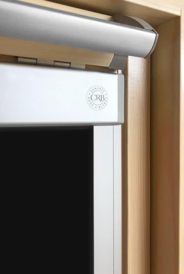 Classic Roof Blinds für FAKRO Dachfenster Verdunkelungsrollo Schwarz Silber Aluminiumrahmen (940/118