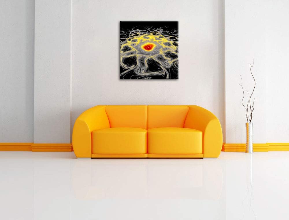 Pixxprint leuchtendes Lava Muster als Leinwandbild/Grösse: 70x70 cm/Wandbild/Kunstdruck/fertig bespa