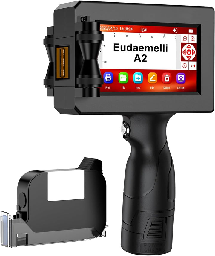 25.4mm Tragbarer Handdrucker, A2 Tragbarer Tintenstrahldrucker mit 42 ml schnelltrocknender Tinte, H